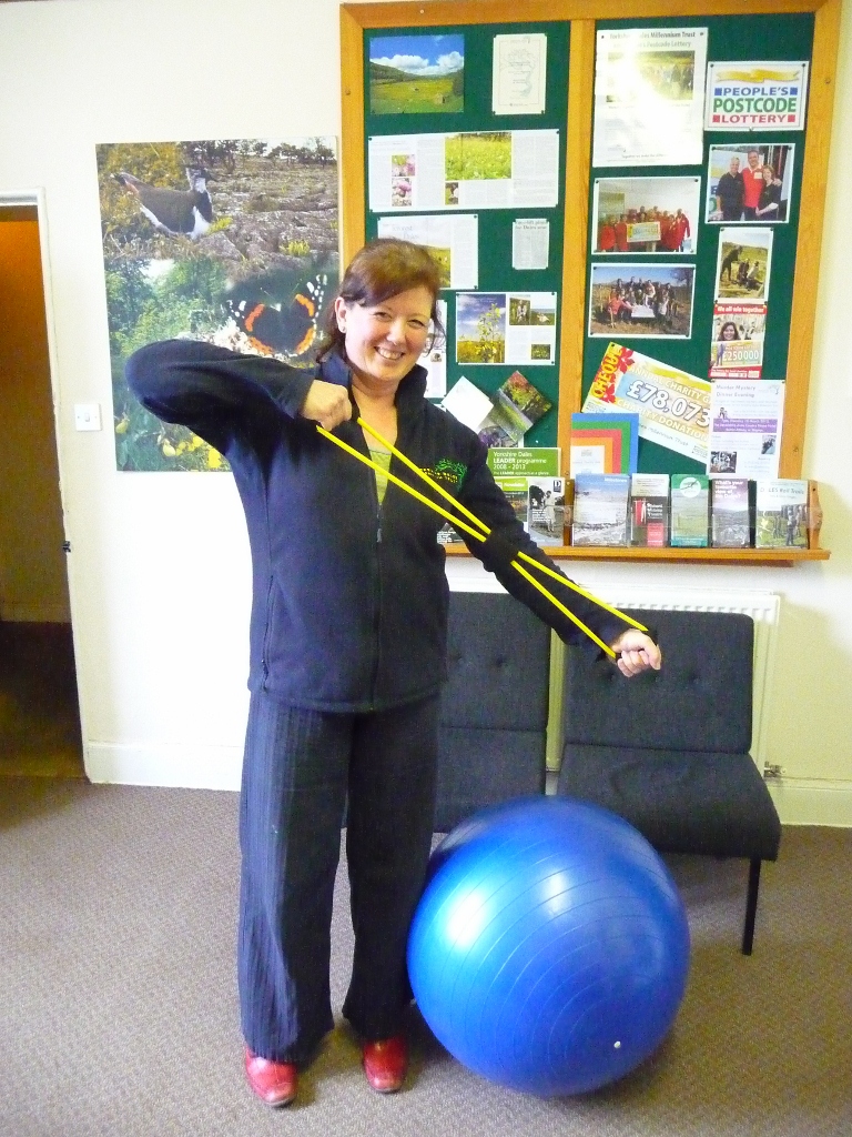 Jo Boulter...limbering up for her Great North Run training!