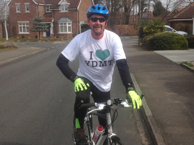 David Shaw, YDMT trustee, trains for the Way of the Roses bike ride to raise money for the Hay Time appeal 