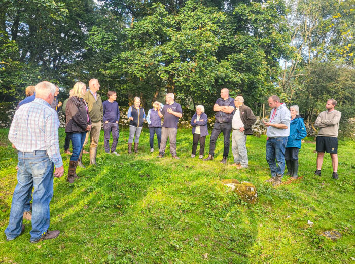Farmers visit a thriving new woodland at Westfields Farm in Chapel-le-Dale