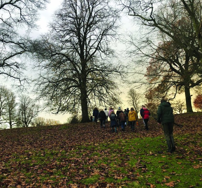 Youth forum members exploring the Swinton Estate