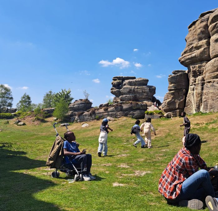 Pathways project participants at Brimham Rocks - community as a superpower
